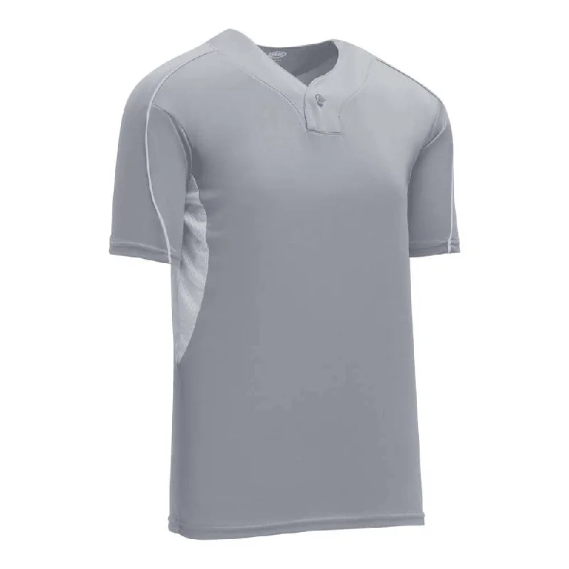 Baseball jerseys for spring and summer tournaments-DryFlex Single Button Grey-White Jersey