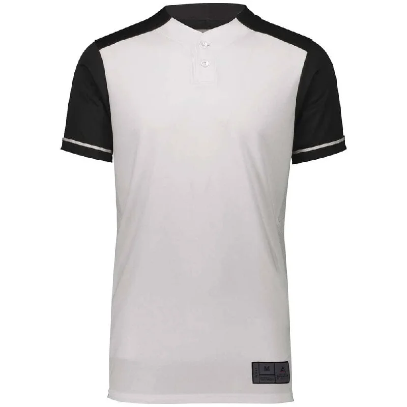 Baseball jerseys with custom name and logo options-Closer 2 Button White-Black Baseball Jersey