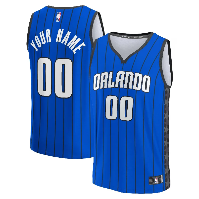 Durable and long-lasting basketball jerseys for practice-Orlando Magic Branded Youth Fast Break Custom Basketball Jersey - Statement Edition - Blue