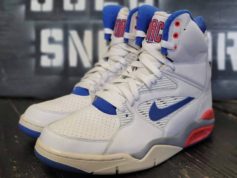 Basketball shoes for agility and quick movements-2014 Nike Air Command Force High White/Blue Basketball Shoe 684715-101 Men 9.5