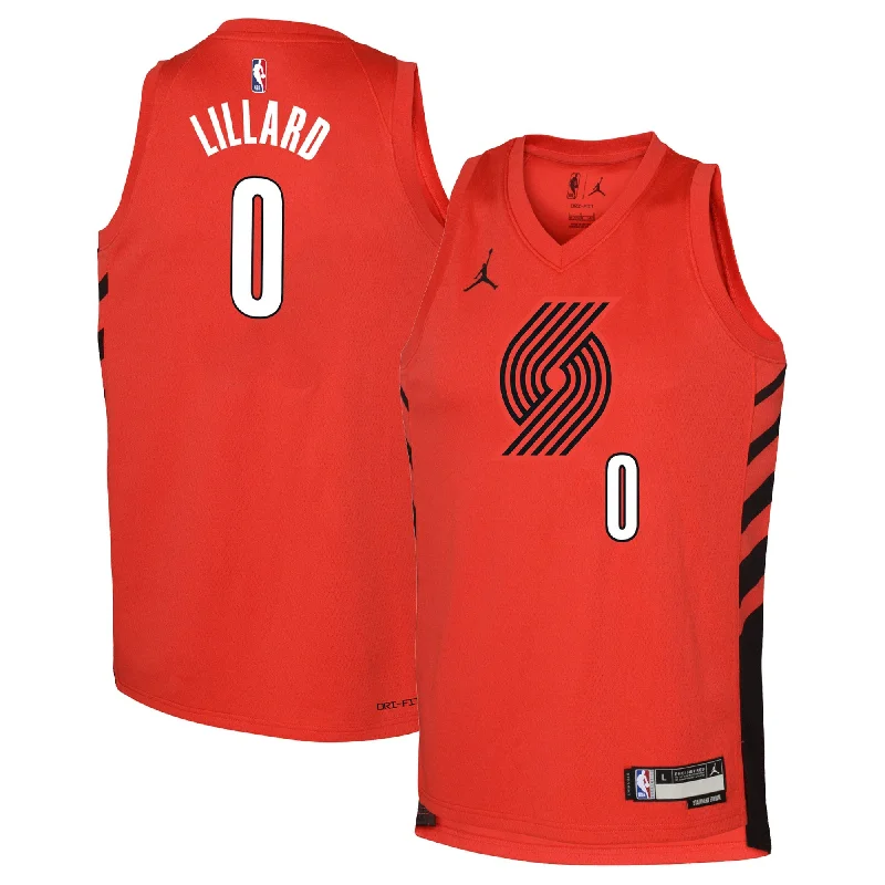 Basketball jerseys for all-weather comfort and durability-Damian Lillard Portland Trail Blazers Jordan Brand Youth Swingman Basketball Jersey - Statement Edition - Red