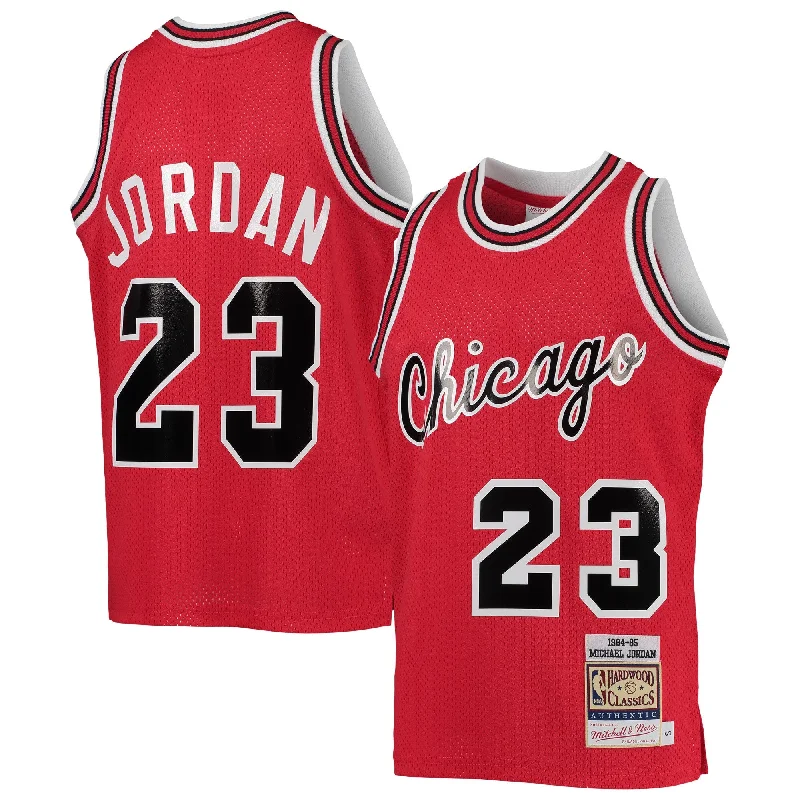 Personalized basketball jerseys for fan clubs-Michael Jordan Chicago Bulls Youth 1984/85 Hardwood Classics Basketball Jersey - Red