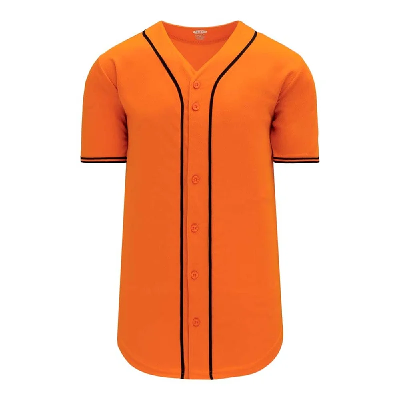 Custom baseball jerseys with embroidered team mascots-Pro Full Button Down Orange-Black Jersey