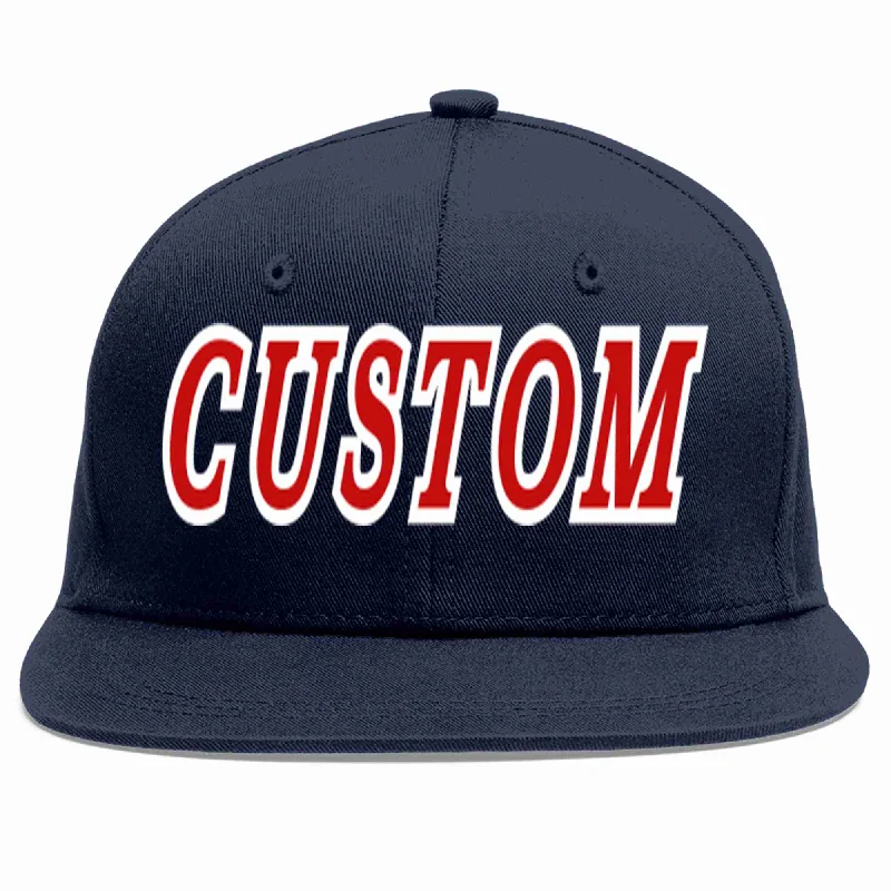 Popular baseball cap trends-Custom Navy Red-White Casual Sport Baseball Cap