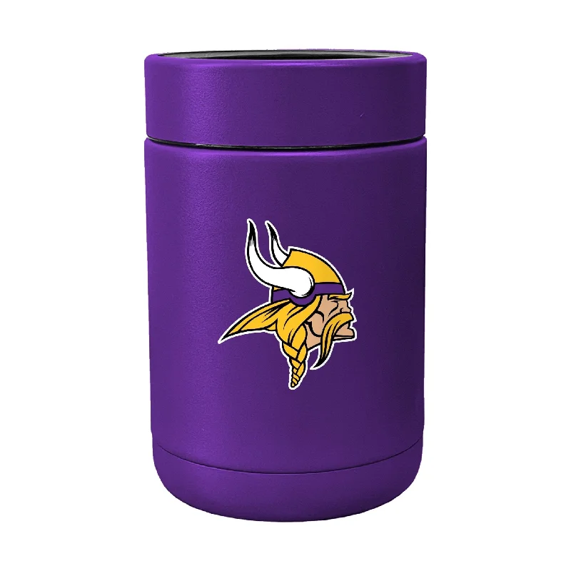 Custom printed team cups for schools-Minnesota Vikings Flipside Powder Coat Coolie