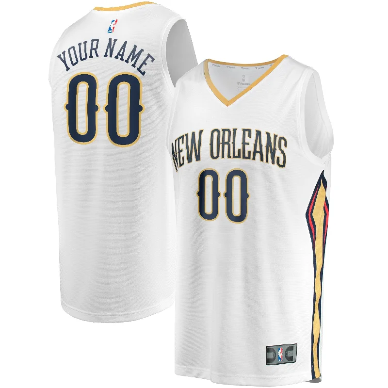 Basketball jerseys for fan merchandise and collectibles-New Orleans Pelicans Branded Youth Fast Break Custom Basketball Jersey - Association Edition - White