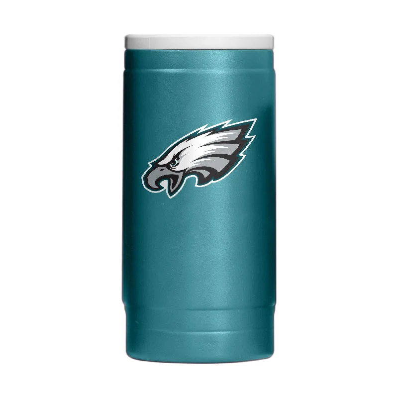 Team cups for tournament giveaways-Philadelphia Eagles Flipside Powder Coat Slim Can Coolie