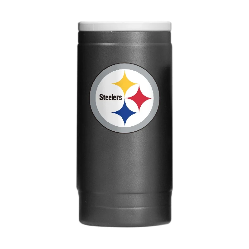 Personalized team cups for coaches-Pittsburgh Steelers Flipside Powder Coat Slim Can Coolie