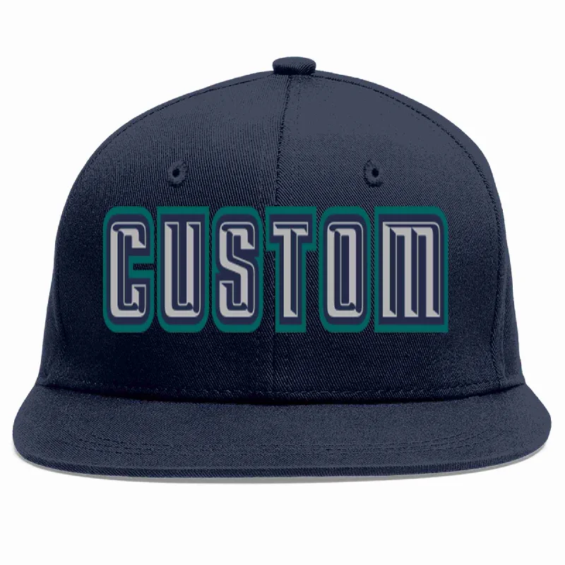 Baseball caps for running and cycling-Custom Navy Gray-Navy Casual Sport Baseball Cap