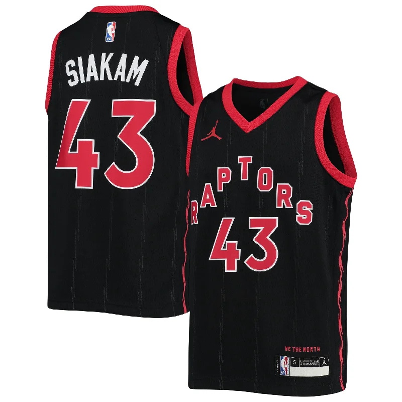 Custom basketball jerseys with full-sleeve designs-Pascal Siakam Toronto Raptors Jordan Brand Youth 2020/21 Swingman Basketball Jersey - Statement Edition - Black