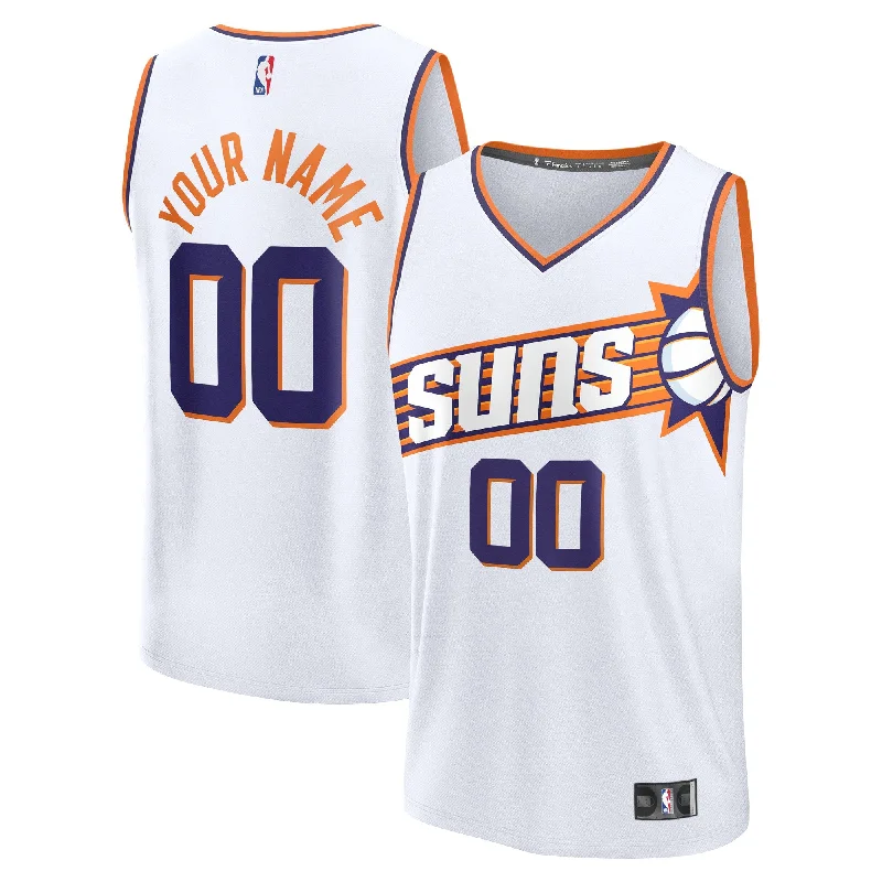 Basketball jerseys with moisture-resistant fabric-Phoenix Suns Branded Youth Custom Fast Break Basketball Jersey - White - Association Edition