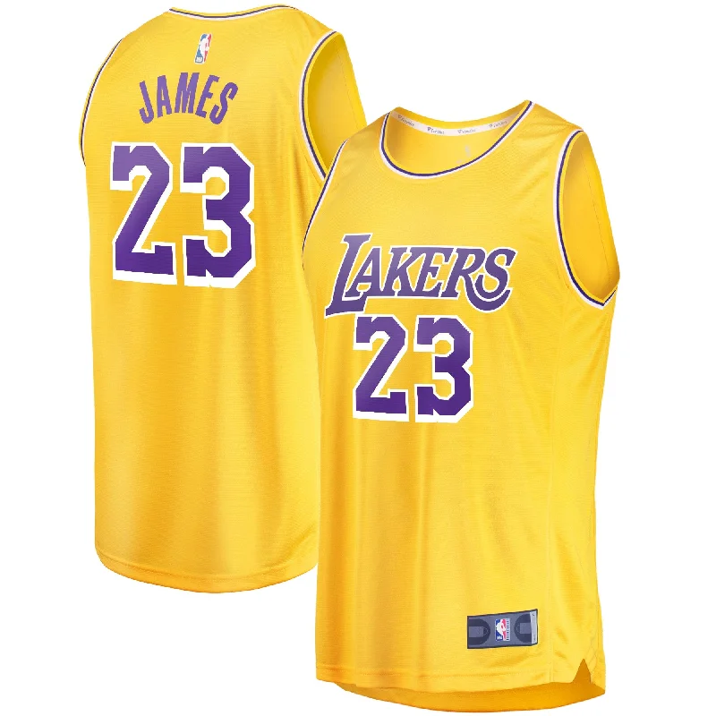 Stylish basketball jerseys for casual wear and sports events-Lebron James Los Angeles Lakers Branded Youth Fast Break Player Basketball Jersey - Icon Edition - Gold