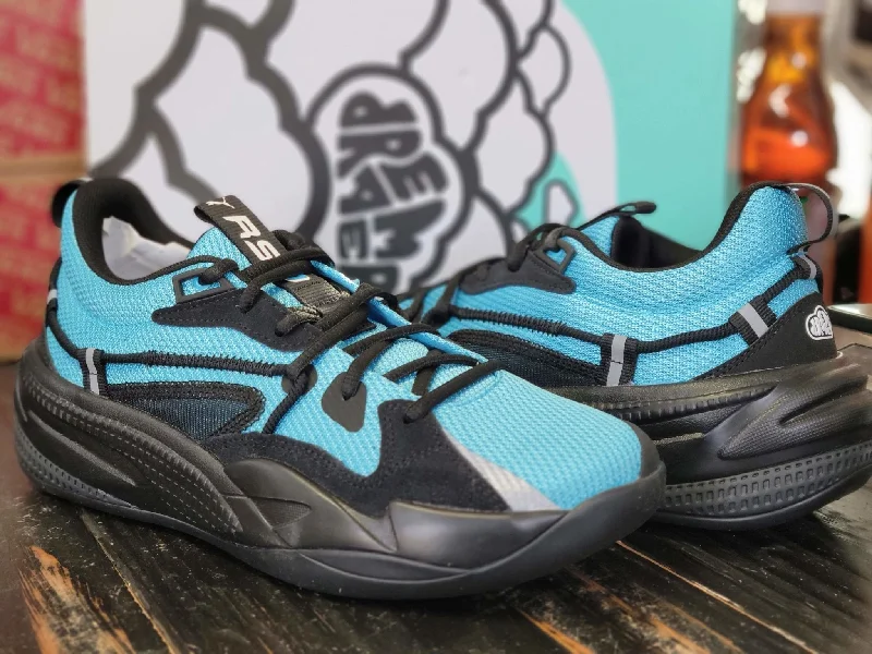 Best basketball shoes for explosive cuts and jumps-Puma RS-Dreamer Aqua Blue/Black Low-Top Basketball Shoes Men Size 8