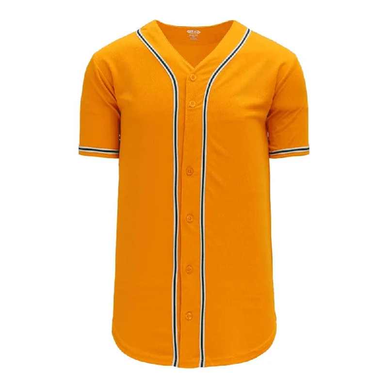 Durable and long-lasting baseball jerseys for practice-Pro Full Button Down Gold-White-Forest Jersey