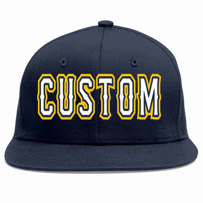 Baseball cap sun protection level-Custom Navy White-Navy Casual Sport Baseball Cap