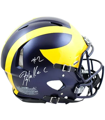 Football helmets for different head shapes-Blake Corum Autographed Michigan Full-Size Authentic Helmet