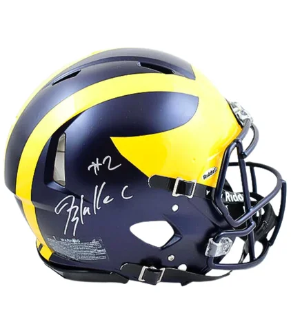 How to determine the right football helmet size-Blake Corum Autographed Michigan Full-Size Replica Helmet