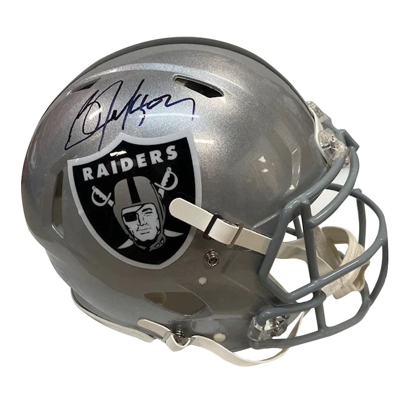 Football helmets for different head shapes-Bo Jackson Autographed Raiders Authentic Full Size Football Helmet