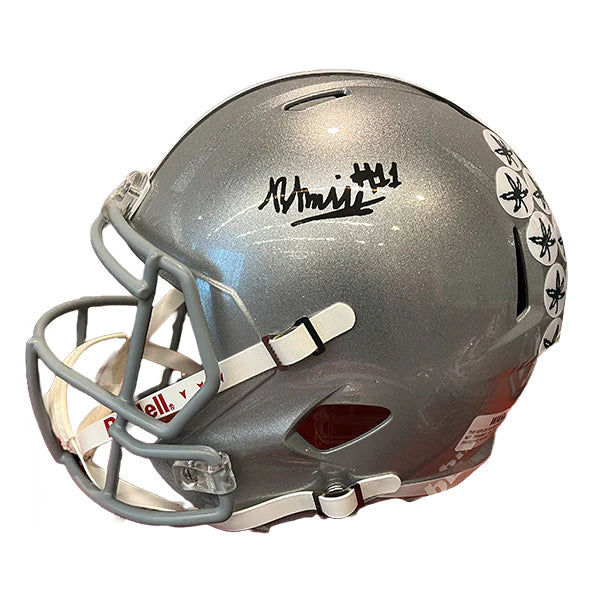 Ventilation and comfort of football helmets-Brandon Inniss Autographed Ohio State Silver Replica Football Helmet