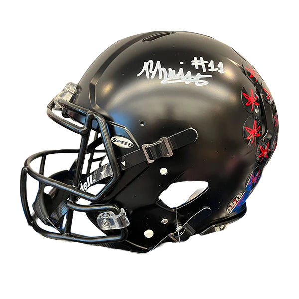 Football helmet fit and adaptability-Brandon Inniss Autographed Ohio State Black Authentic Football Helmet