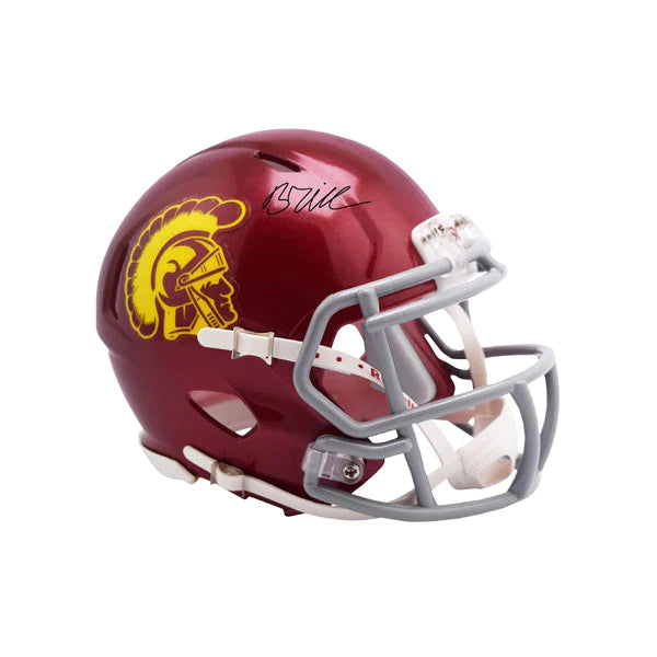 Football helmet face mask and protection options-Brendan Rice Autographed USC Mini Helmet