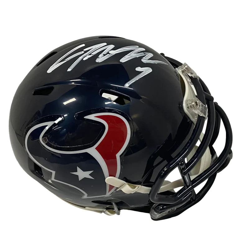 Football helmet design and safety certification details-C.J. Stroud Autographed Houston Texans Riddell Speed Mini Helmet