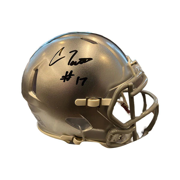 Football helmet price comparison-Carnell Tate Autographed Ohio State Silver Mini Football Helmet