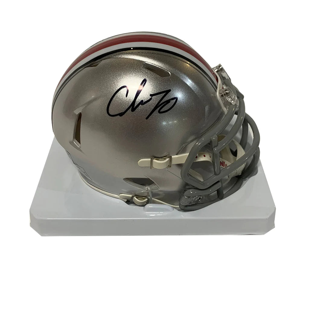 Customizable football helmet options-Chase Young Autographed Ohio State Mini Football Helmet