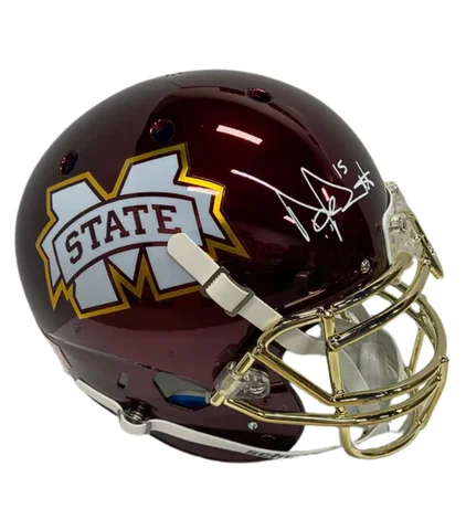 Premium football helmets for top performance-Dak Prescott Autographed Miss State Schutt Authentic Football Helmet