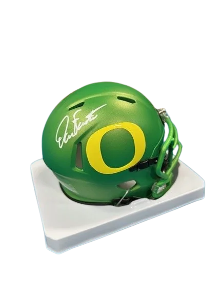 Customizable football helmet options-Dan Fouts Autographed Alternate Green Oregon Ducks Mini Helmet