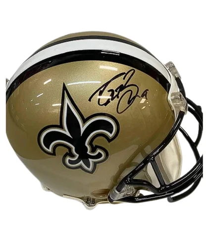 Football helmet comfort and fit-Drew Brees Autographed New Orleans Saints Authentic Helmet