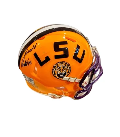 Football helmets for players of all skill levels-Harold Perkins Jr. Autographed LSU Yellow Mini Football Helmet