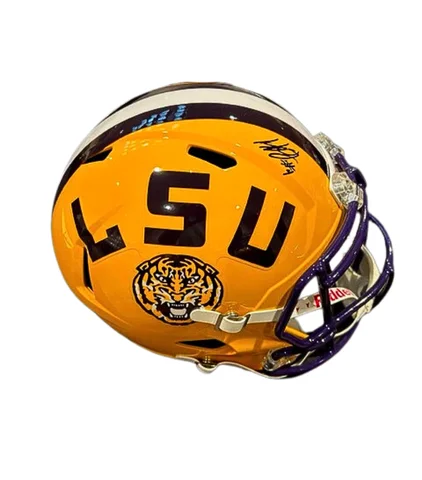 Ventilation and comfort of football helmets-Harold Perkins Jr. Autographed LSU Yellow Replica Football Helmet