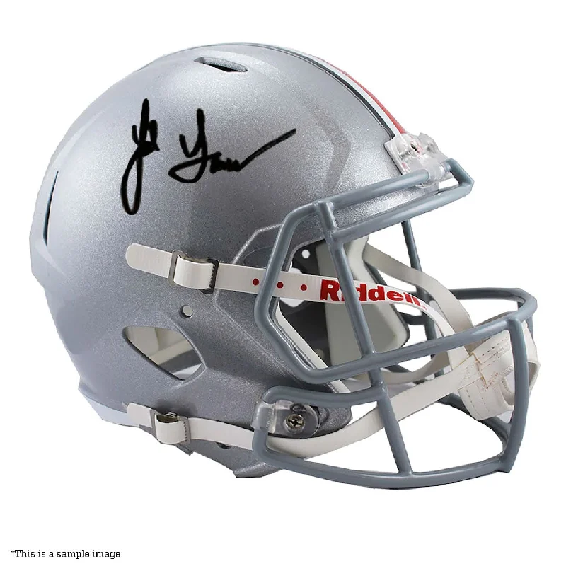 Football helmet breathability features-Jack Sawyer Autographed Ohio State Full-Size Helmet