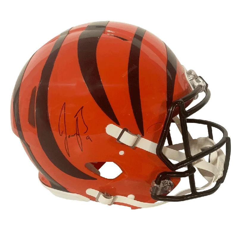 Football helmet face mask and protection options-Joe Burrow Autographed Bengals Authentic Speed Football Helmet