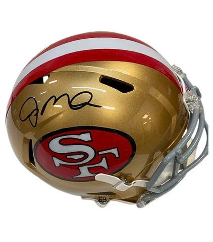 Comfort of the inner lining of football helmets-Joe Montana Autographed San Francisco 49ers Gold Speed Replica Helmet