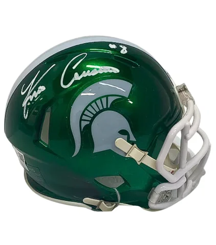 Football helmet impact resistance-Kirk Cousins Autographed Michigan State Flash Speed Mini Football Helmet