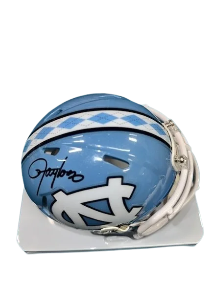 Football helmet comfort and fit-Lawrence Taylor Autographed UNC Mini Football Helmet