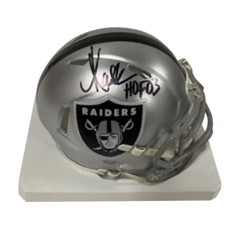 Importance of football helmet head protection-Marcus Allen Autographed "HOF 2003" Raiders Mini Helmet