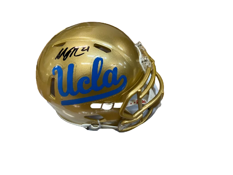 How to check the safety of a football helmet-Maurice Jones-Drew Autographed  UCLA Mini Helmet