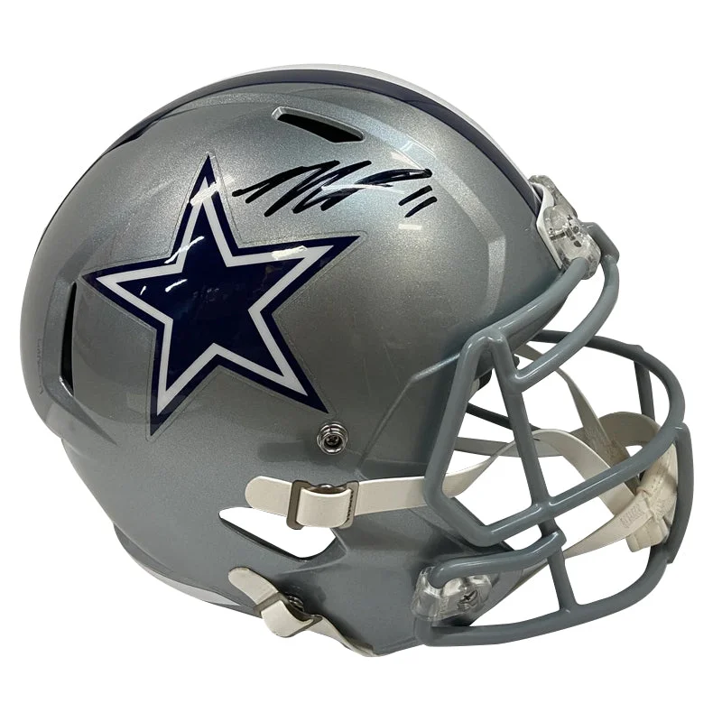 Combining football helmets with personal protective gear-Micah Parsons Autographed Dallas Cowboys Riddell Speed Replica Helmet