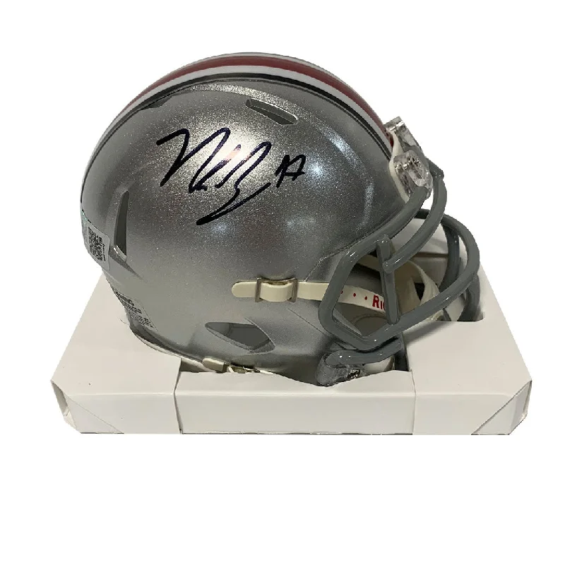 Football helmet protective capabilities-Nick Bosa Autographed Ohio State Mini Helmet