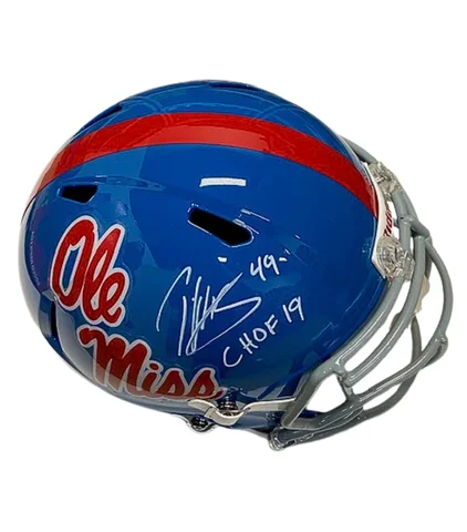 Football helmet weight and comfort-Patrick Willis Autographed “CHOF 19” Ole Miss Baby Blue Authentic Football Helmet