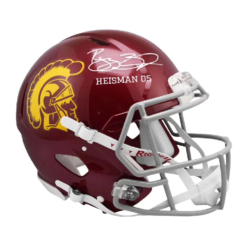 Outer shell material choices for football helmets-Reggie Bush Autographed "Heisman 05" USC Authentic Football Helmet