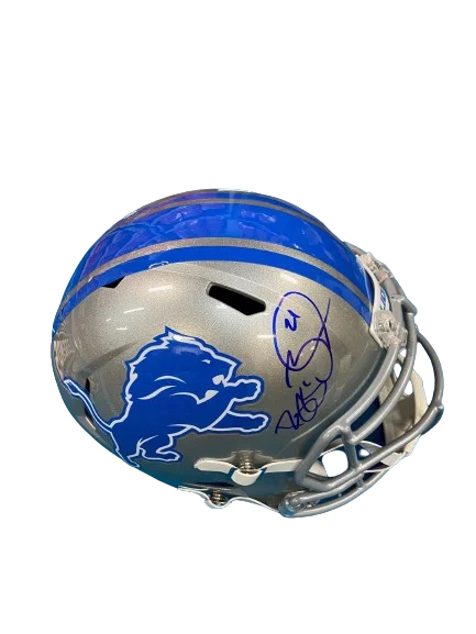 Comparing inner lining materials of football helmets-Reggie Bush Autographed Lions Replica Football Helmet