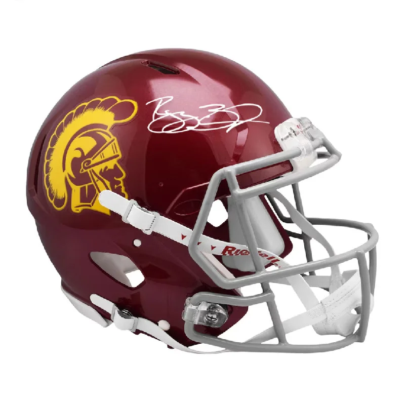 Football helmet breathability designs-Reggie Bush Autographed USC Authentic Football Helmet