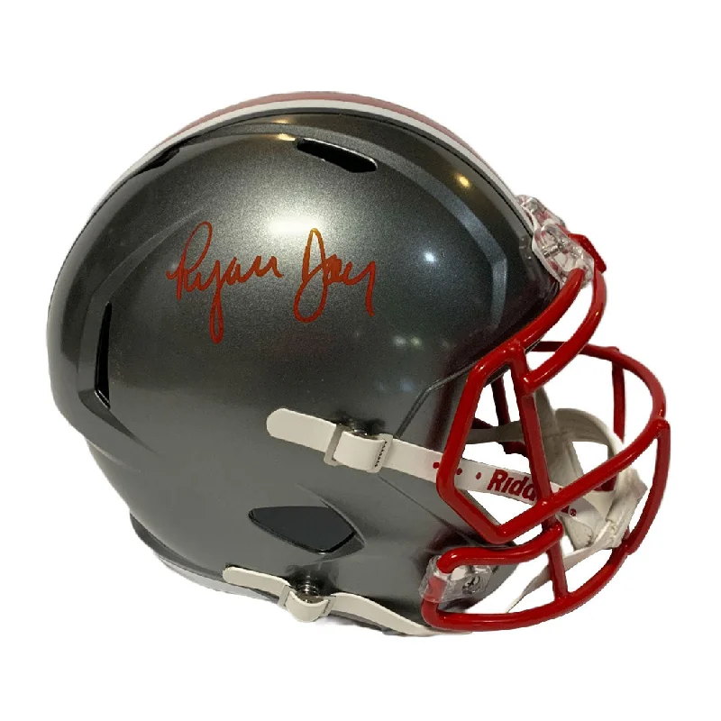 Safety standards for football helmets-Ryan Day Autographed Flash Full-Size Replica Ohio State Football Helmet