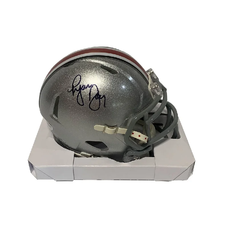 Comfort of the inner lining of football helmets-Ryan Day Autographed Ohio State Mini Football Helmet