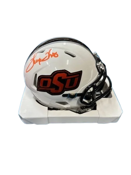 External impact-resistant design in football helmets-Thurman Thomas Autographed OSU Mini Helmet