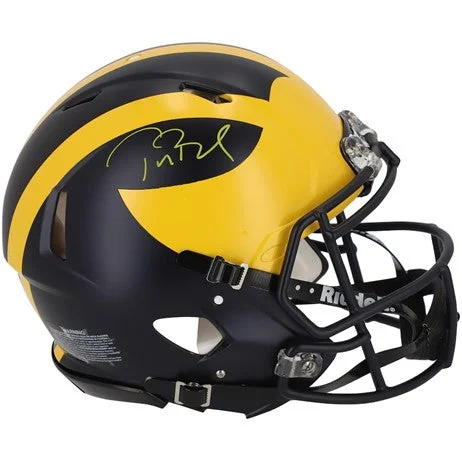 Professional-grade football helmets-Tom Brady Autographed Michigan Authentic Full-Size Helmet